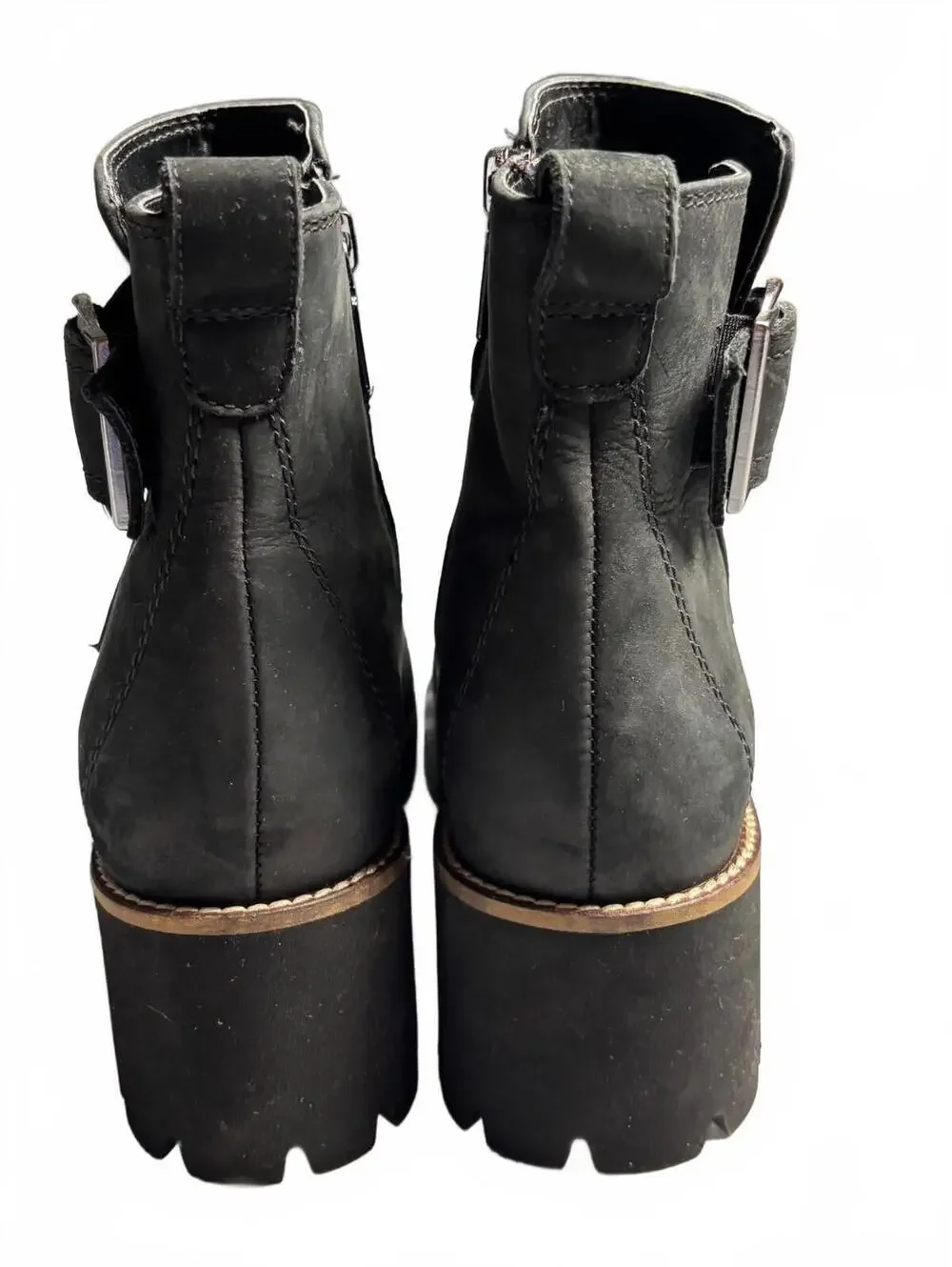 Blondo Waterproof Black Ankle Boots with Buckle Detail, Size